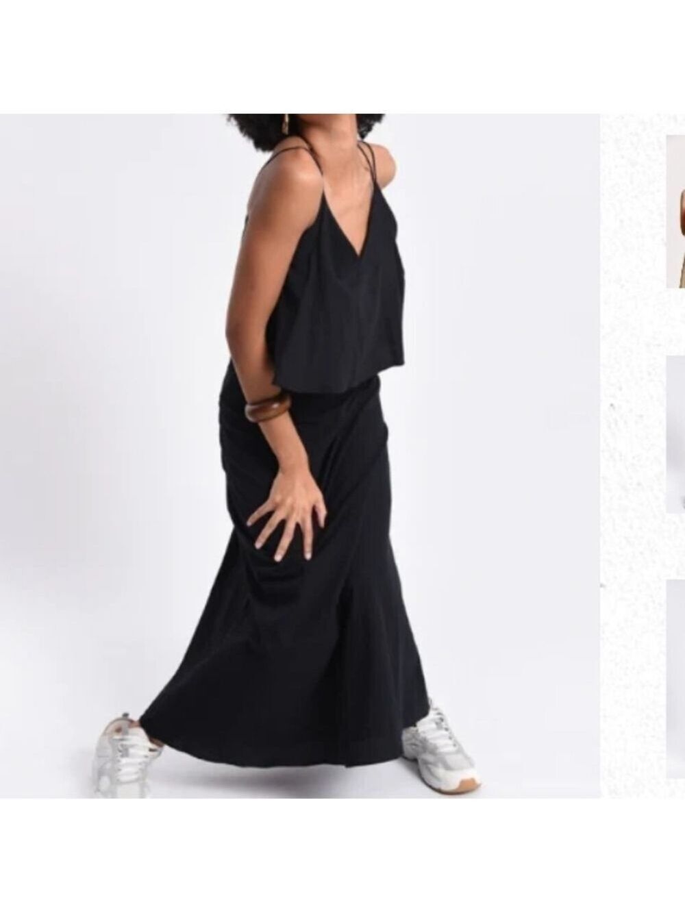 Molly Bracken Black Overlay Maxi Dress